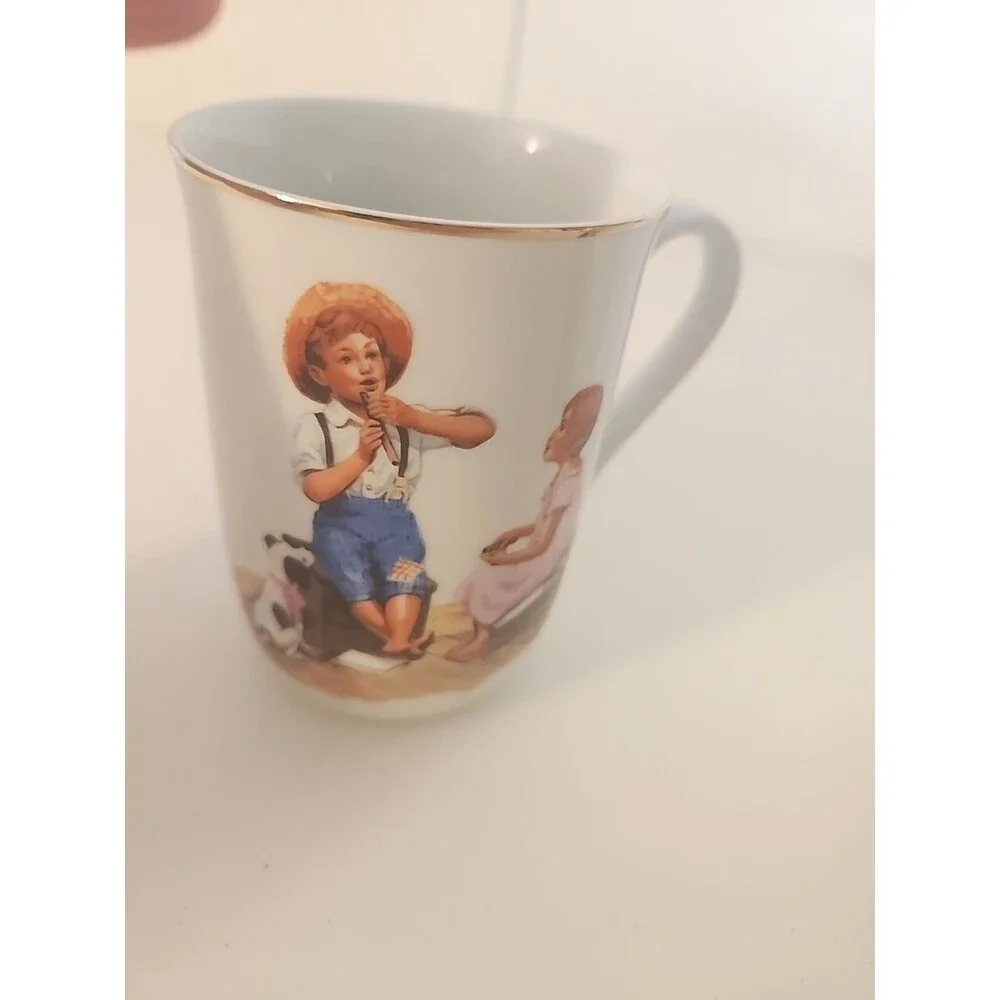 Vintage 1980's  Norman Rockwell Museum Collector Coffee Mugs Tea Cup